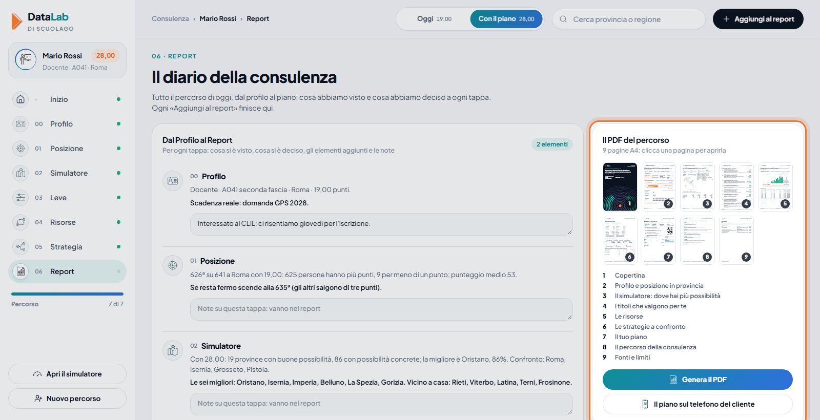 06 Report: il tuo report in PDF